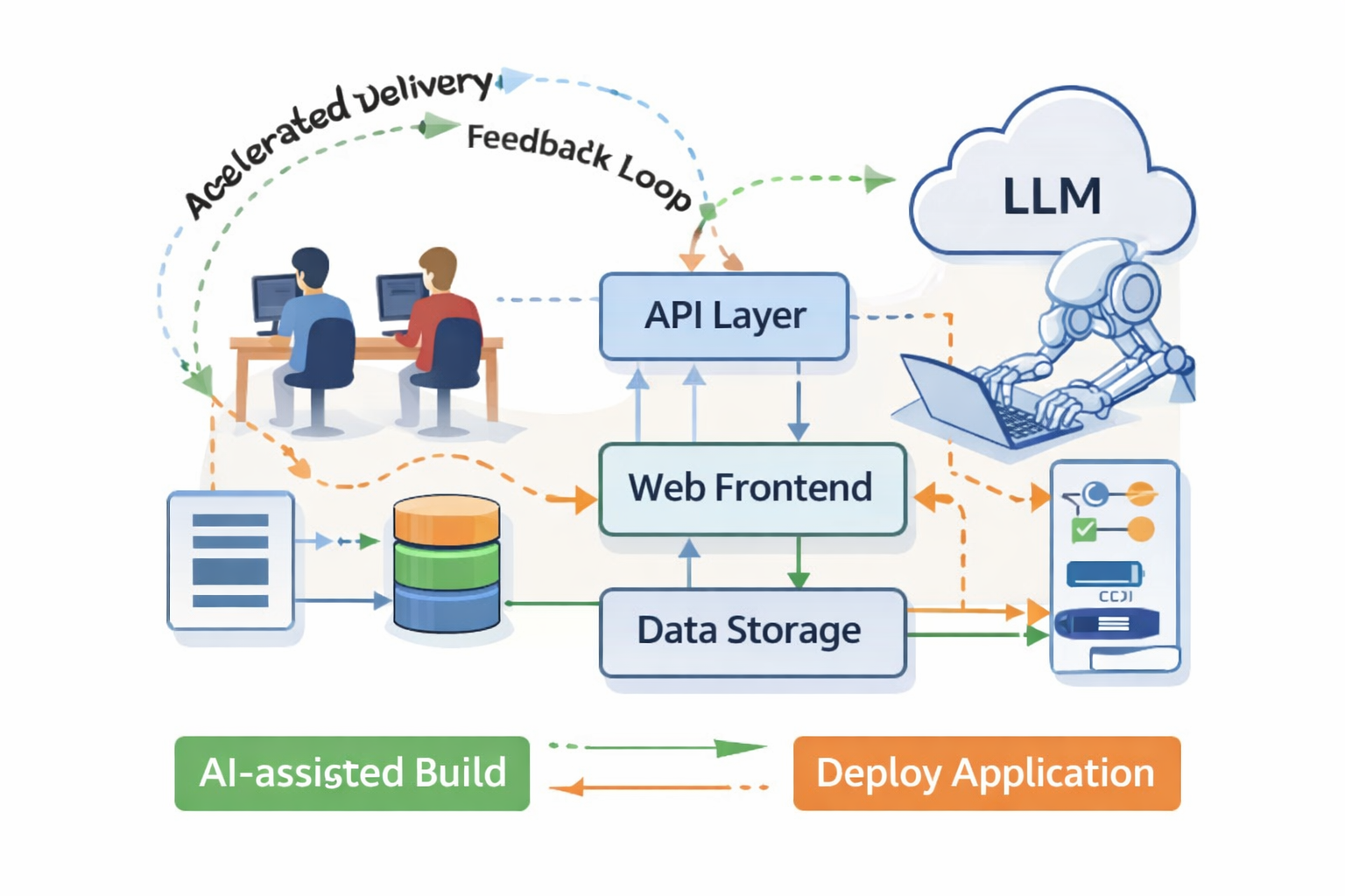 Architectural diagram of a clustered Prometheus APM deployment
